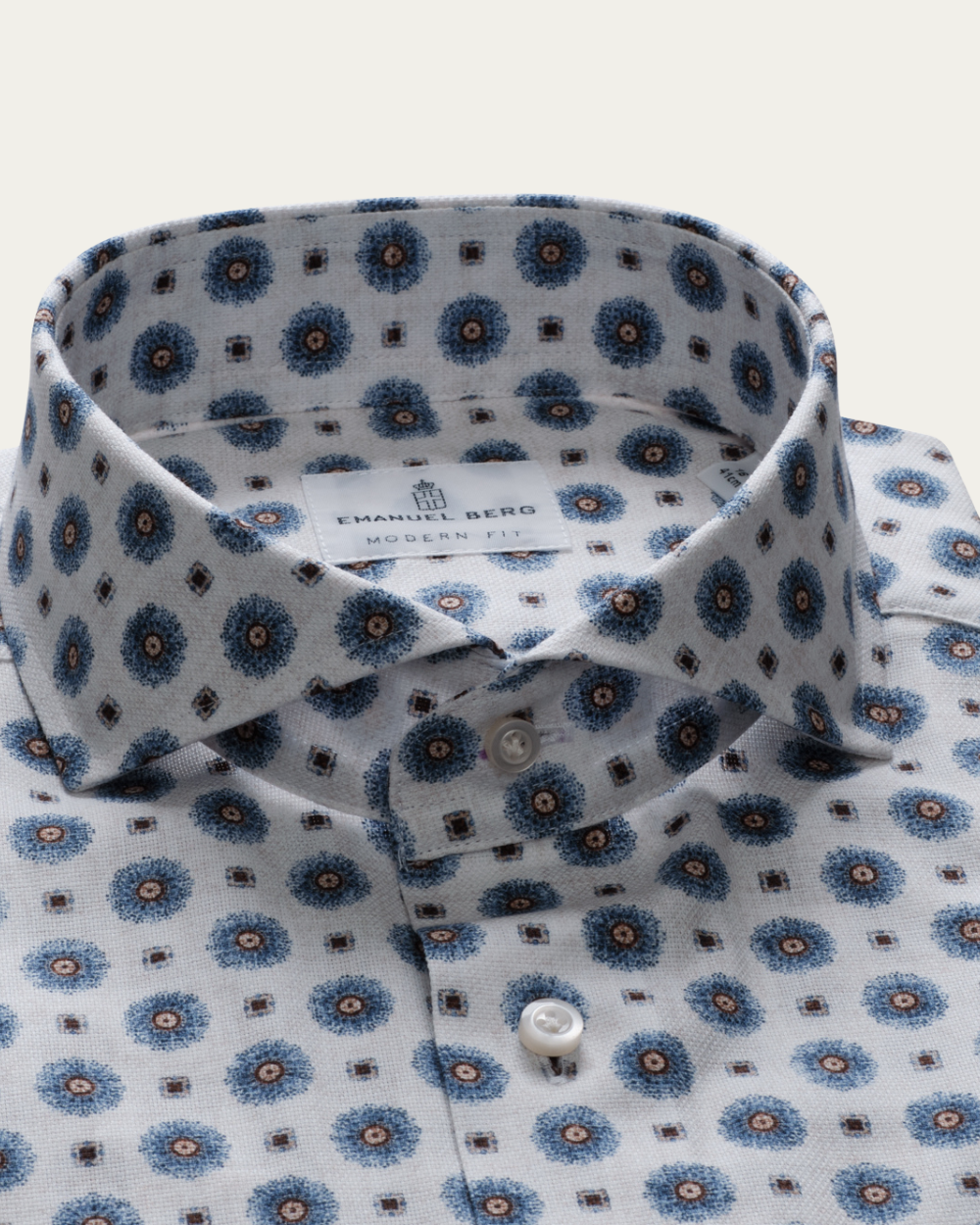 Emanuel Berg | Geometric Pattern Dobby Shirt