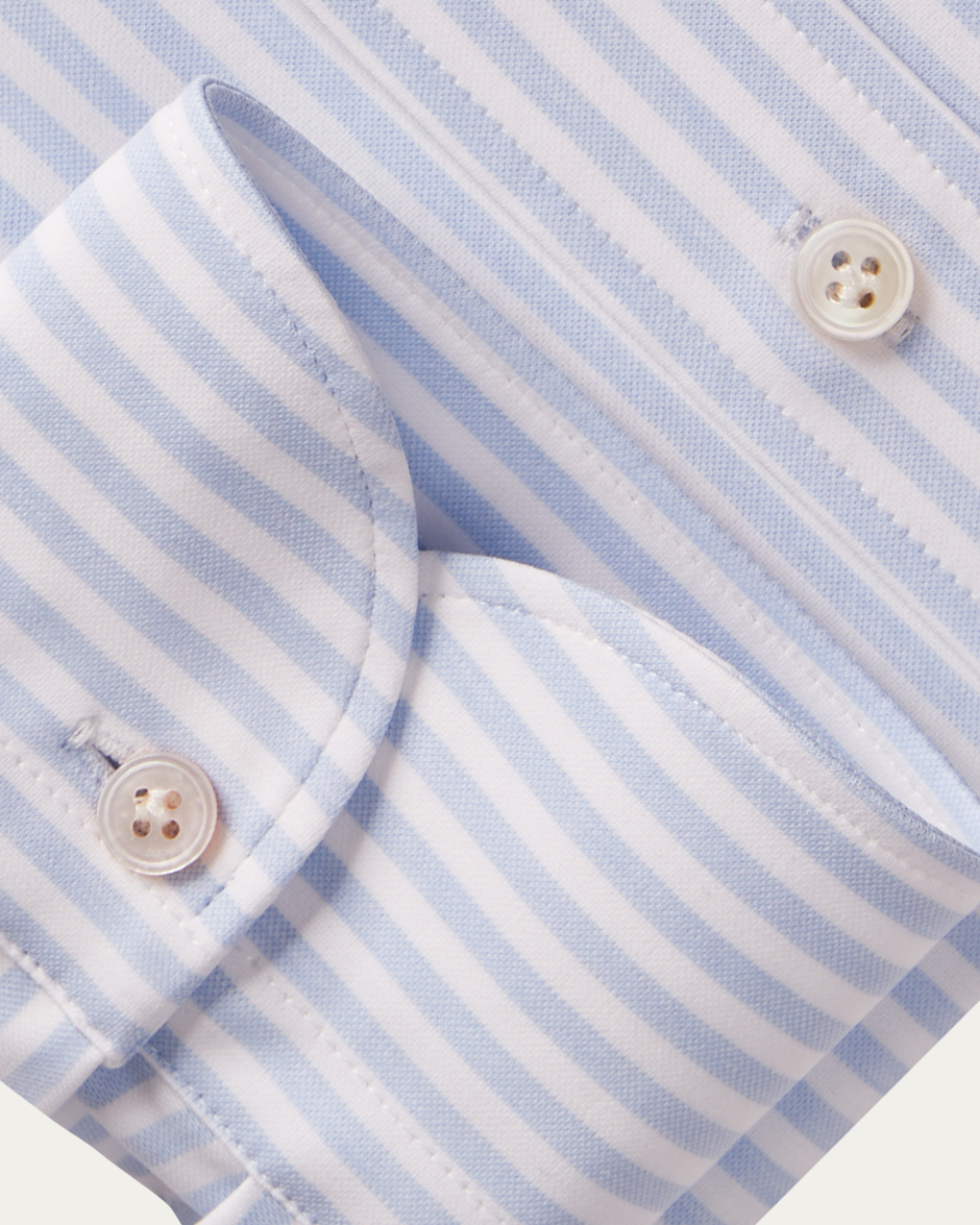 Light Blue Striped 4Flex Cotton-Blend Shirt | Emanuel Berg