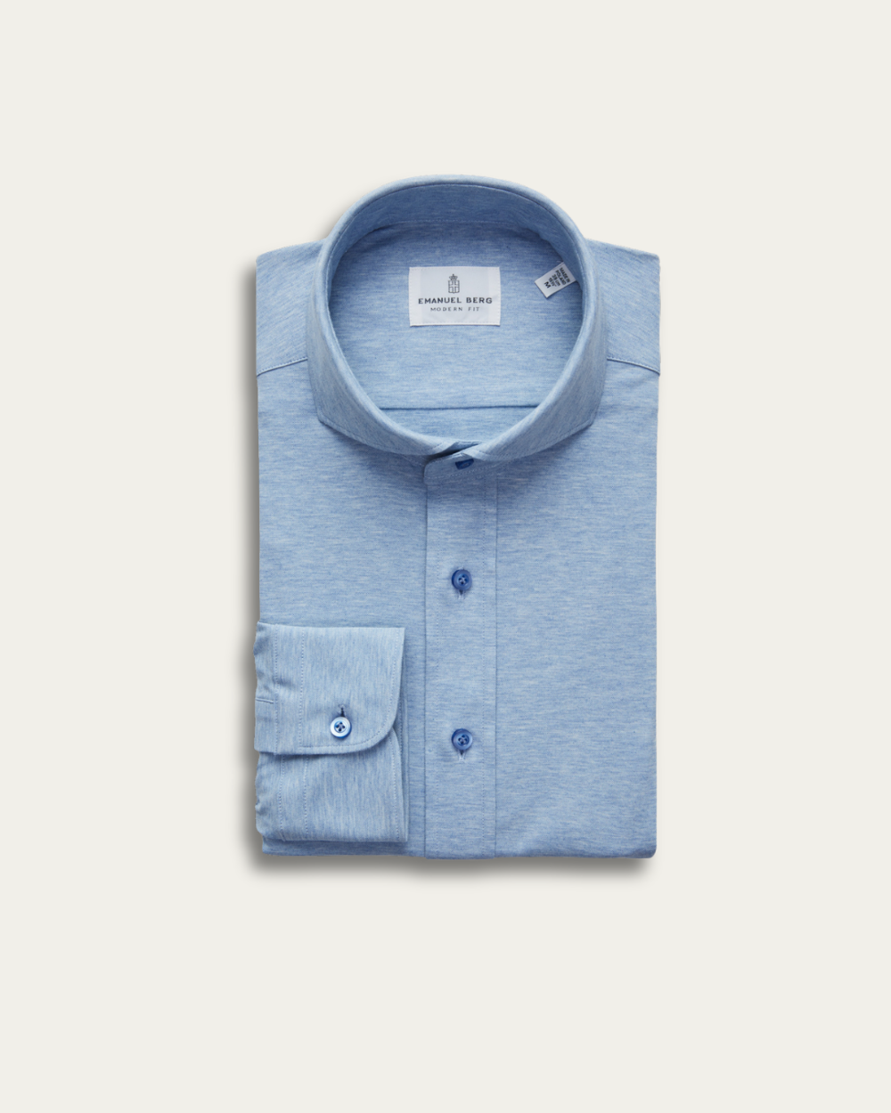 Blue 4Flex Cotton-Blend Shirt | Emanuel Berg