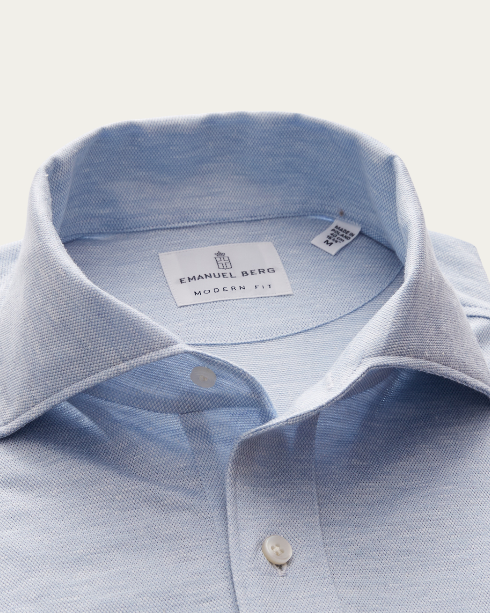 Emanuel Berg | Light Blue Jersey Polo Shirt
