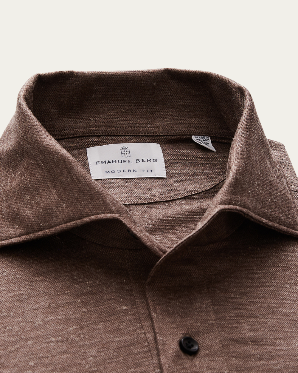 Emanuel Berg | Brown Jersey Polo Shirt