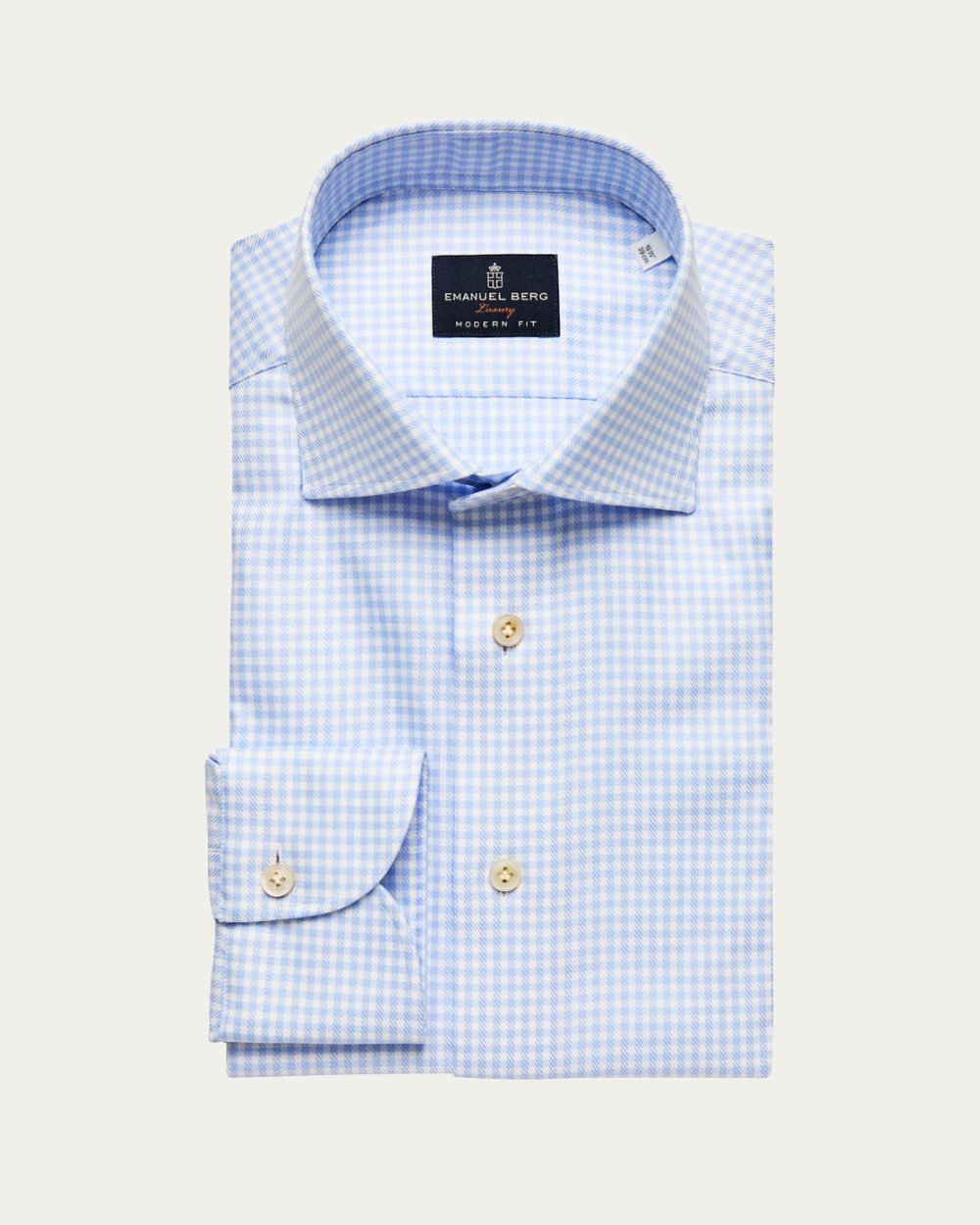 Emanuel Berg | Light Blue Gingham Royal Twill Shirt