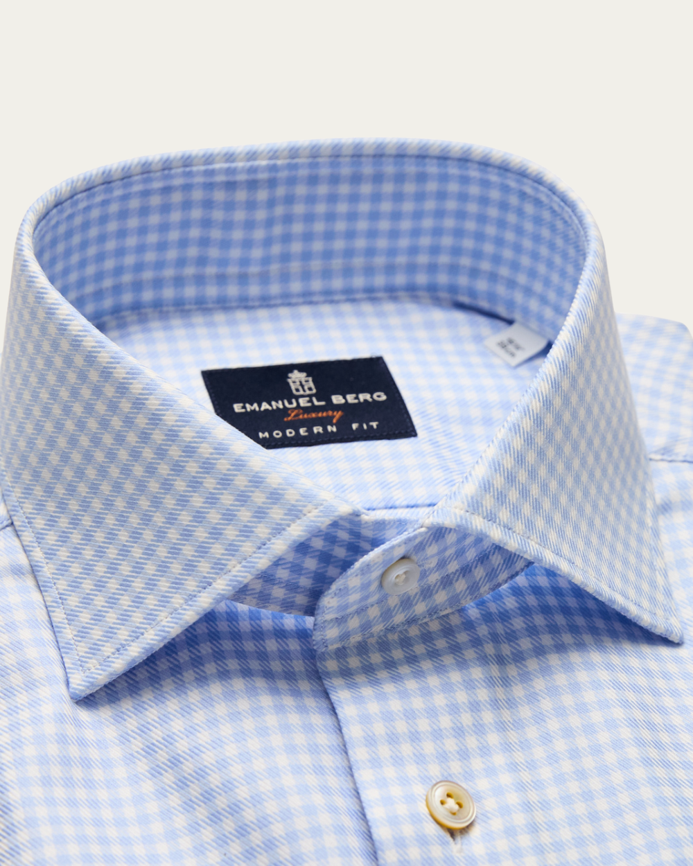 Emanuel Berg | Light Blue Gingham Royal Twill Shirt