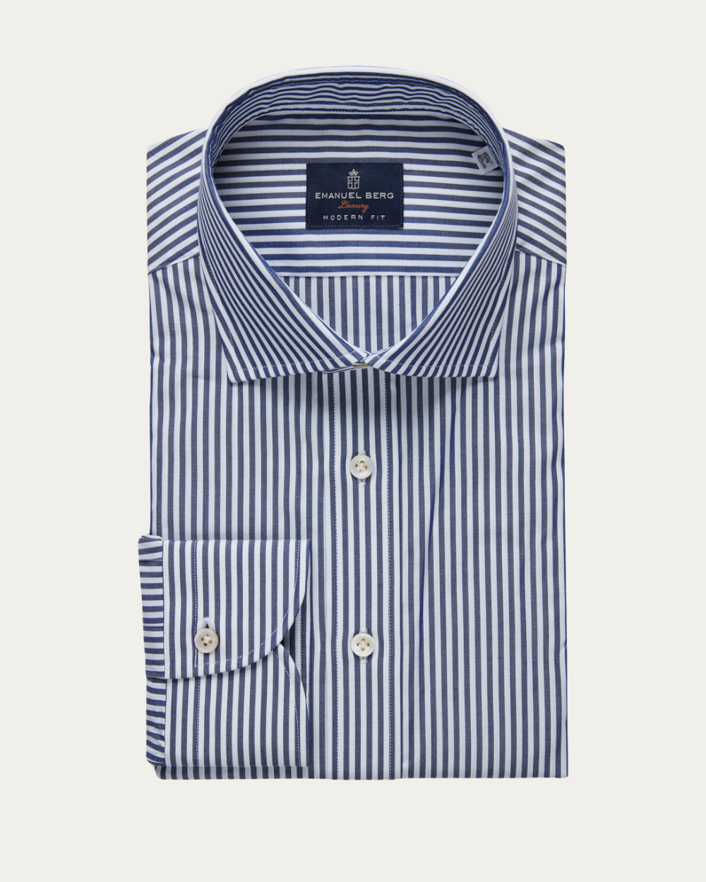 Emanuel Berg | Navy Blue Striped Shirt
