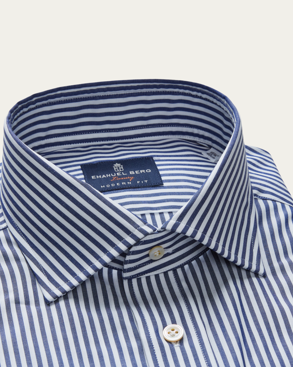 Emanuel Berg | Navy Blue Striped Shirt