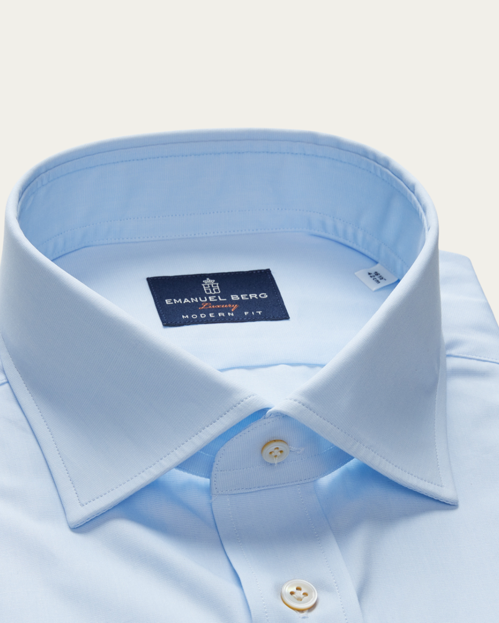 Błękitna koszula z bawełny Dobby | Emanuel Berg
