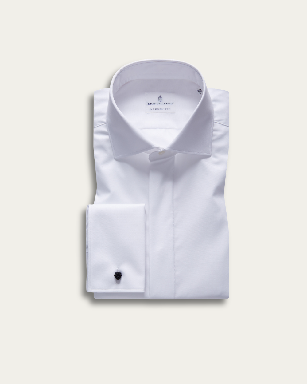 Emanuel Berg | White Thomas Mason® Twill Covered Placket Shirt