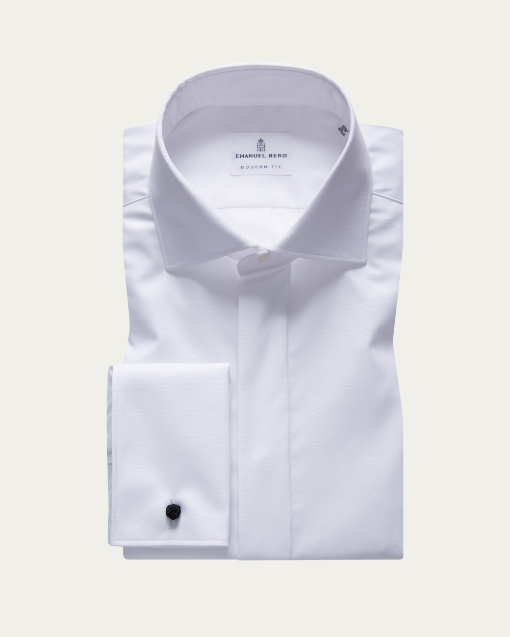 Emanuel Berg | White Covered Placket Shirt