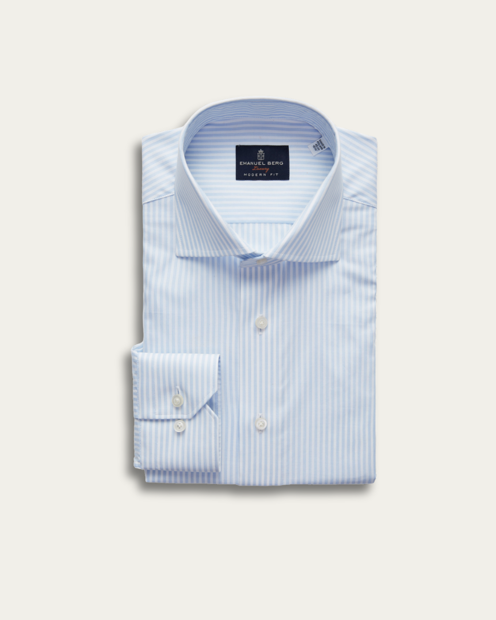 Light Blue Striped Cotton Shirt | Emanuel Berg