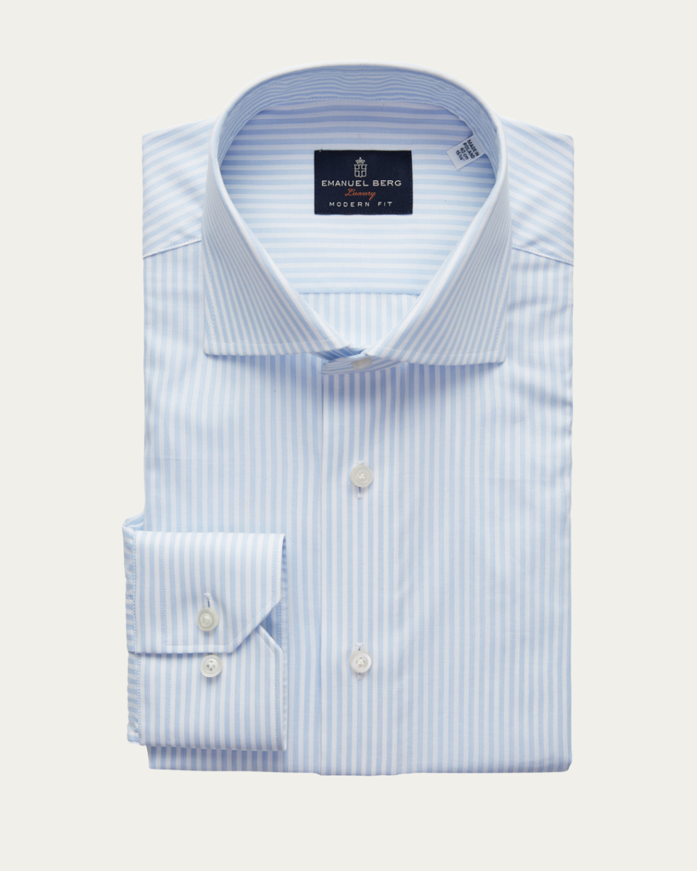 Emanuel Berg | Light Blue Striped Cotton Shirt