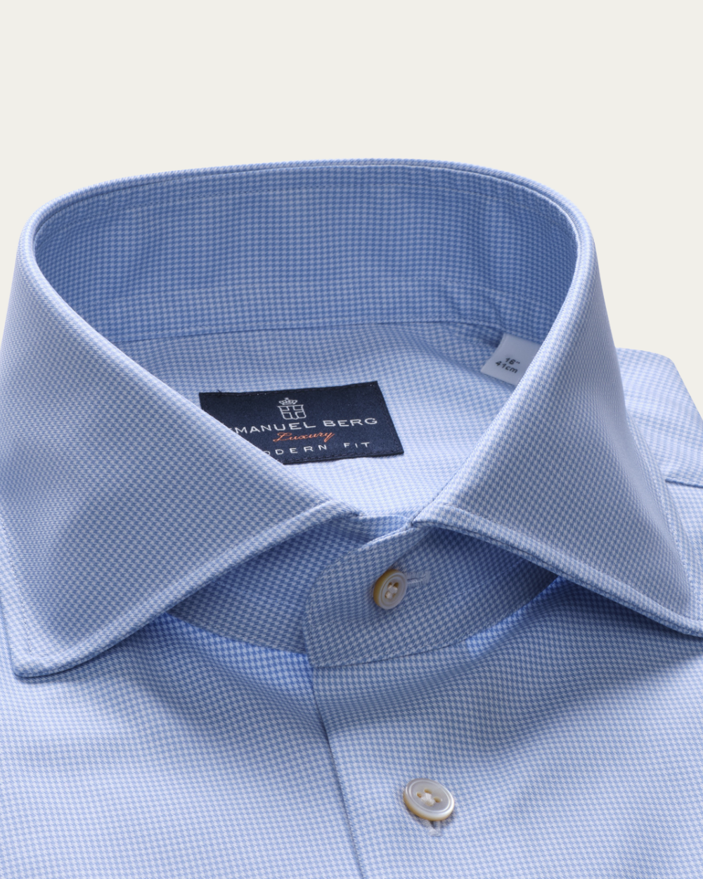 Emanuel Berg | Blue Houndstooth Shirt