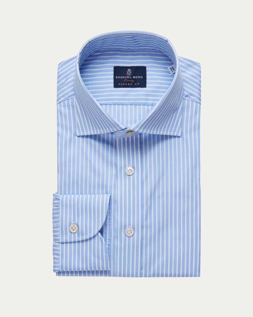 Emanuel Berg | Blue and White Striped Shirt