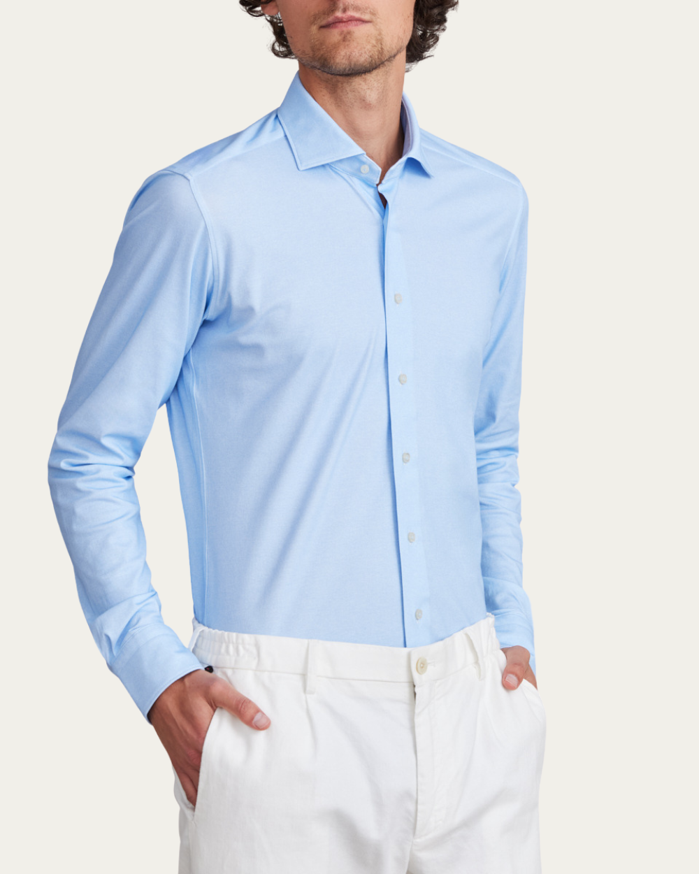 Niebieska koszula z bawełny 4Flex | Emanuel Berg