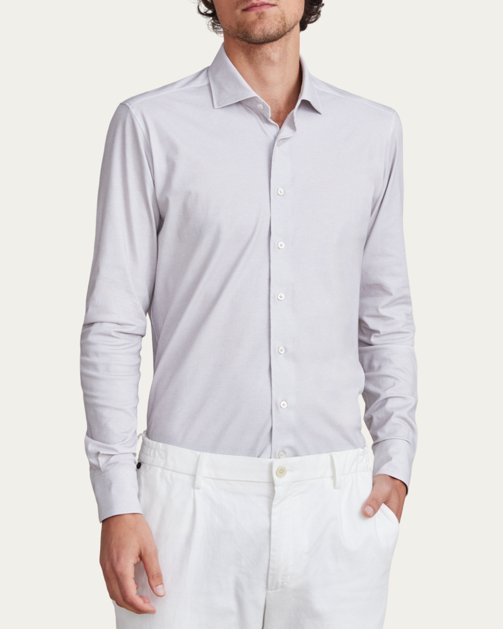 Szara koszula z bawełny 4Flex | Emanuel Berg