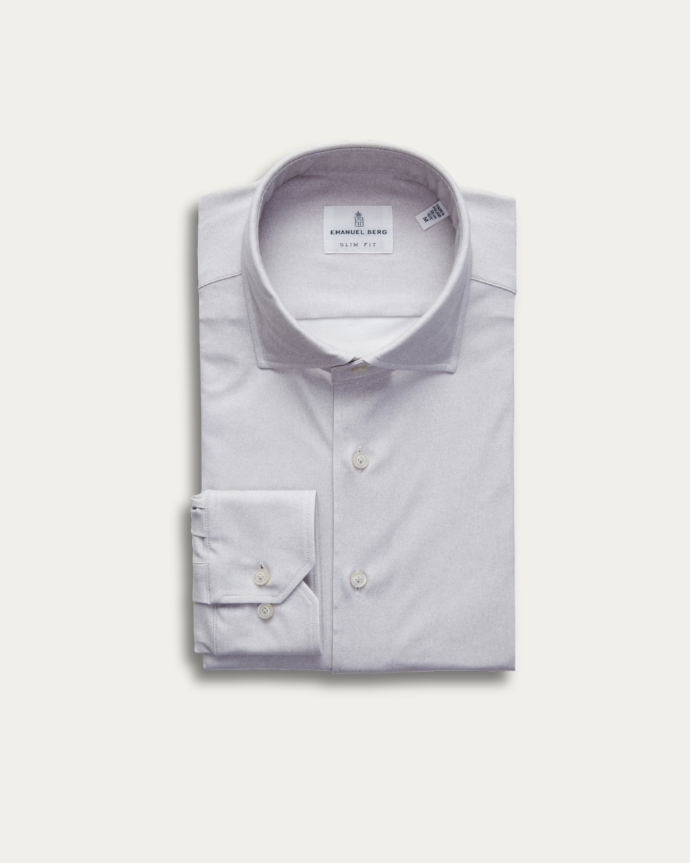 Grey 4Flex Cotton Shirt | Emanuel Berg