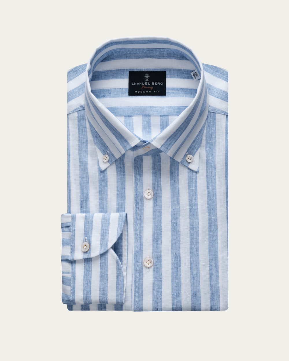 Emanuel Berg | Blue Striped Linen Shirt