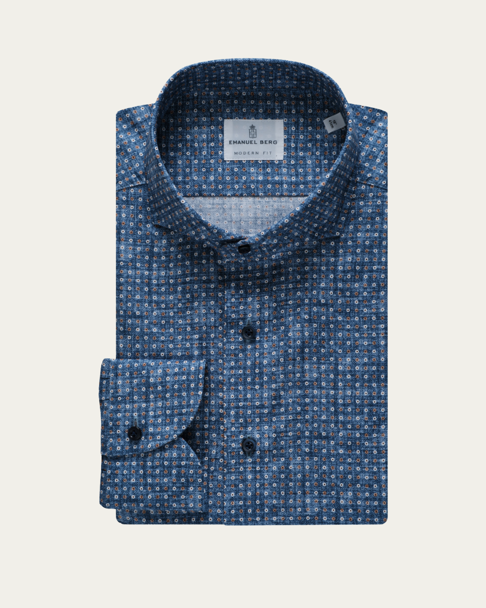 Emanuel Berg | Geometric Pattern Dobby Shirt