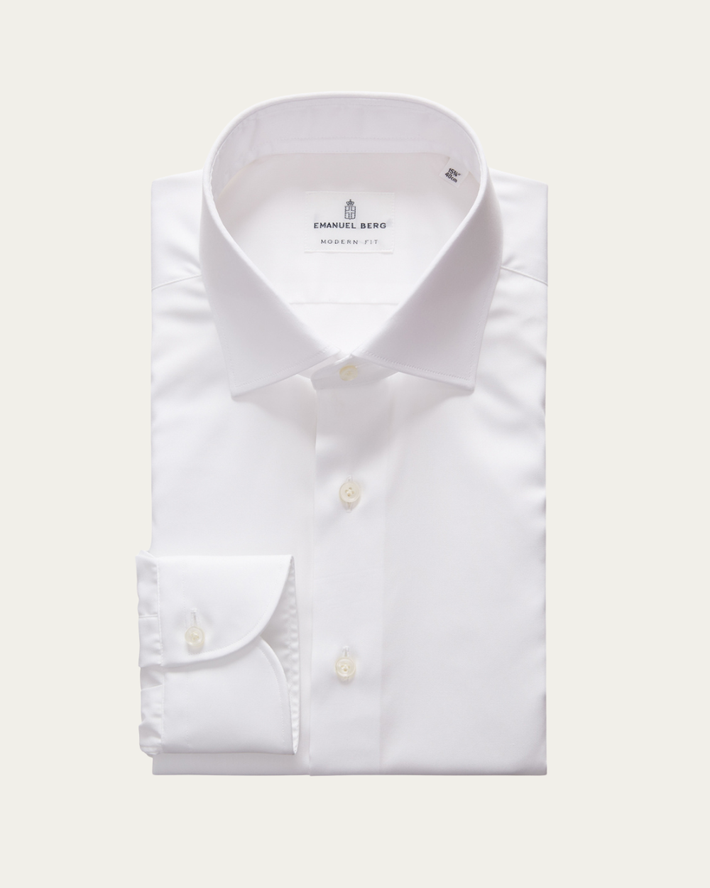 Emanuel Berg | White Wrinkle Resistant Twill Shirt