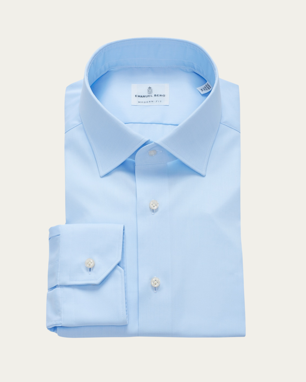 Emanuel Berg | Light Blue Wrinkle Resistant Twill Shirt