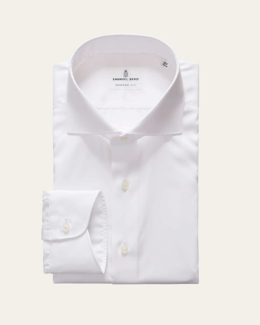 Emanuel Berg | White Wrinkle Resistant Twill Shirt