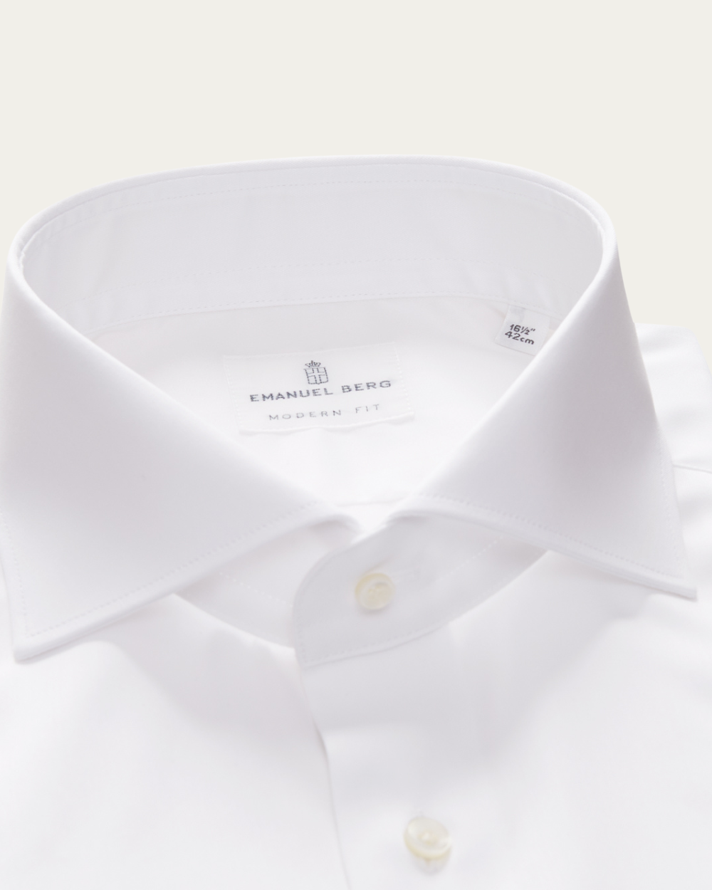 Emanuel Berg | White Wrinkle Resistant Twill Shirt