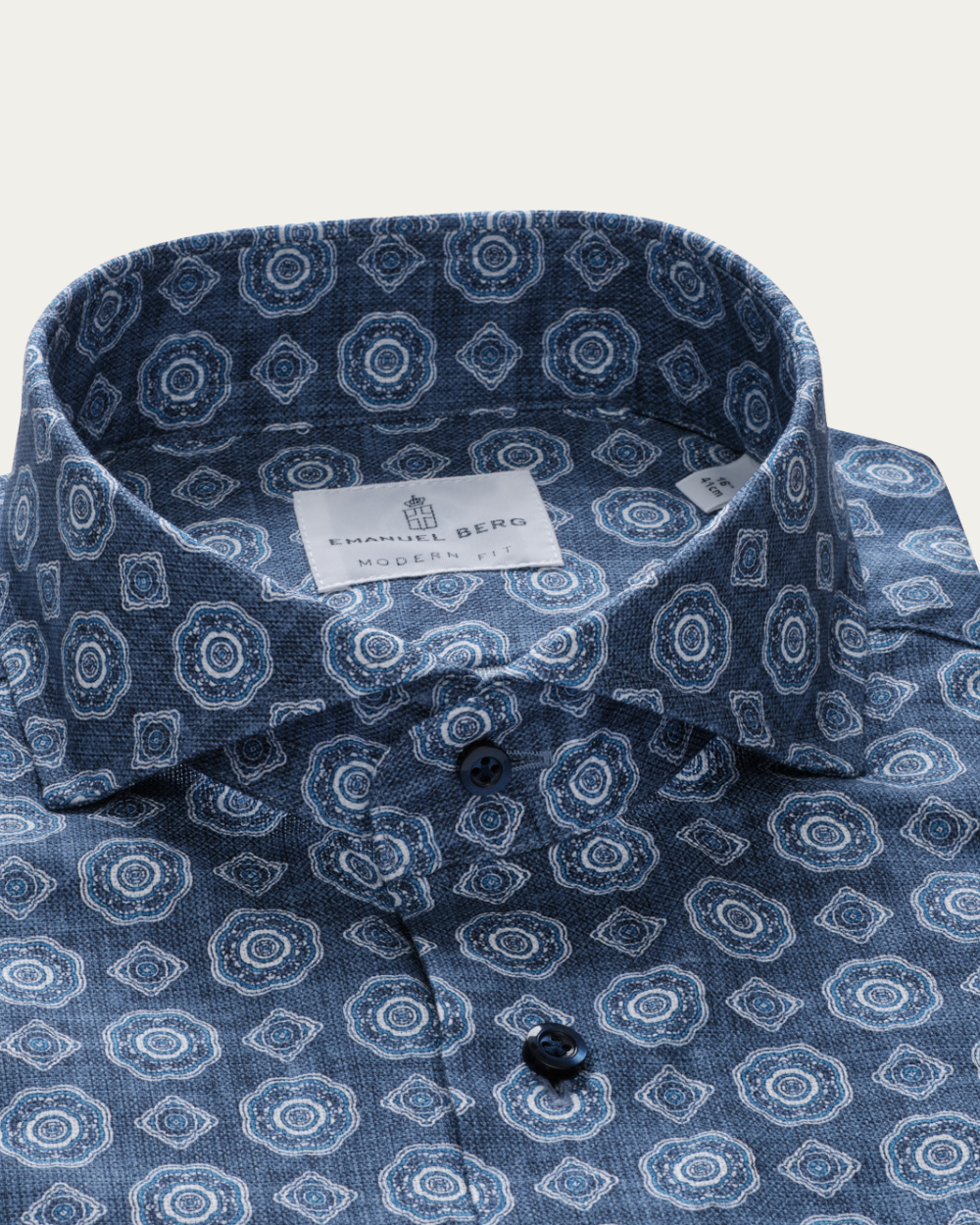 Emanuel Berg | Geometric Pattern Dobby Shirt