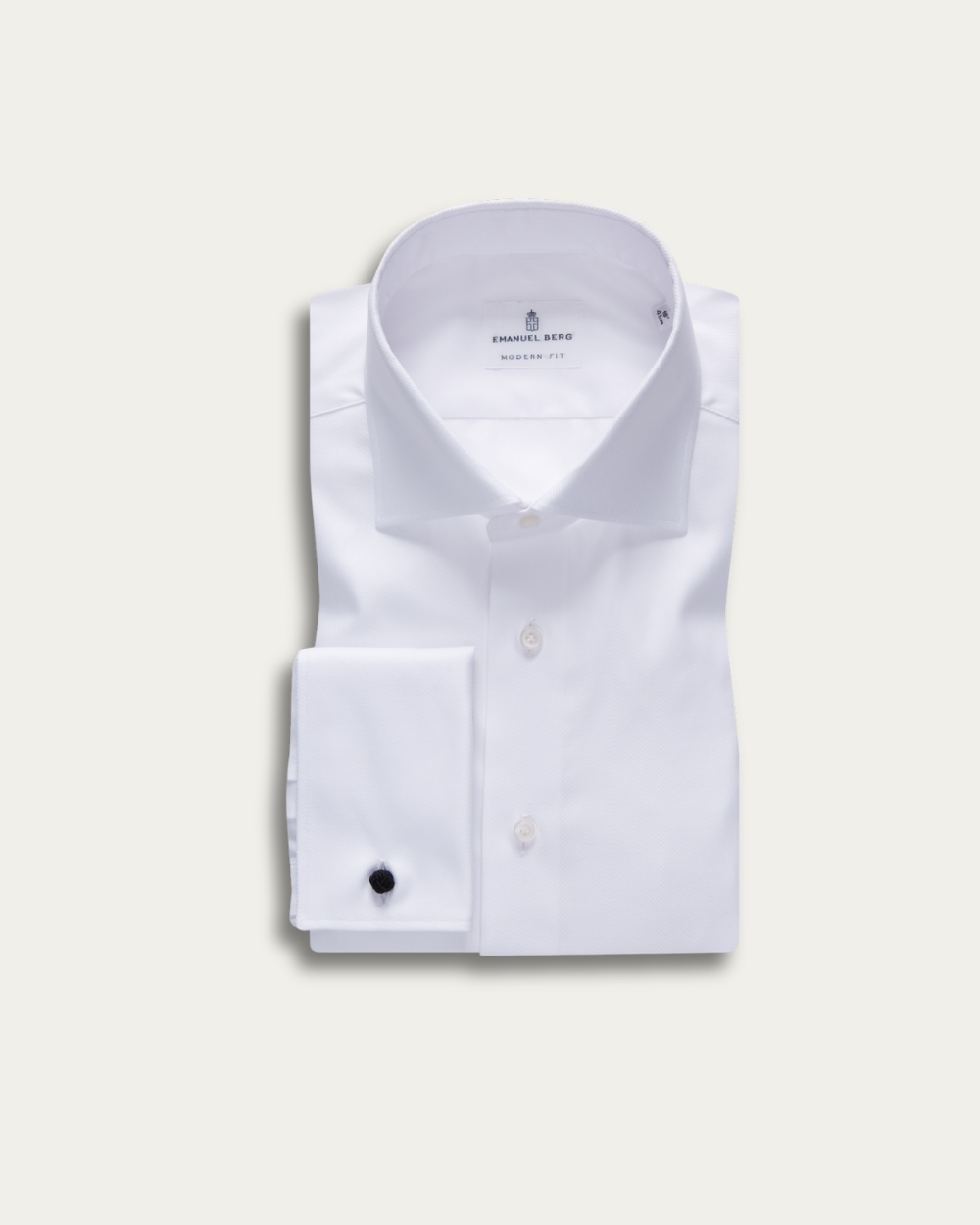 Biała koszula na spinki Twill z kołnierzem Rialto | Emanuel Berg