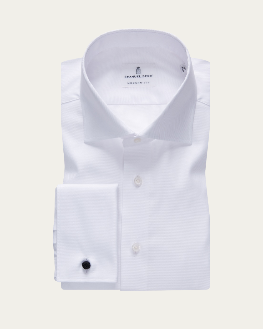 Emanuel Berg | White French Cuffs Wrinkle Resistant Twill Shirt