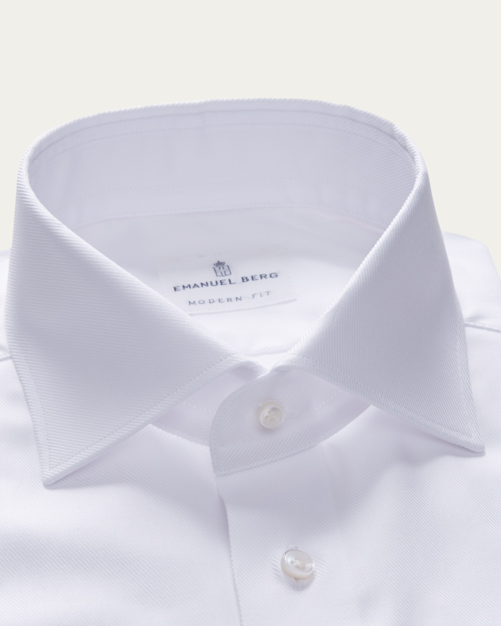 Emanuel Berg | White French Cuffs Wrinkle Resistant Twill Shirt