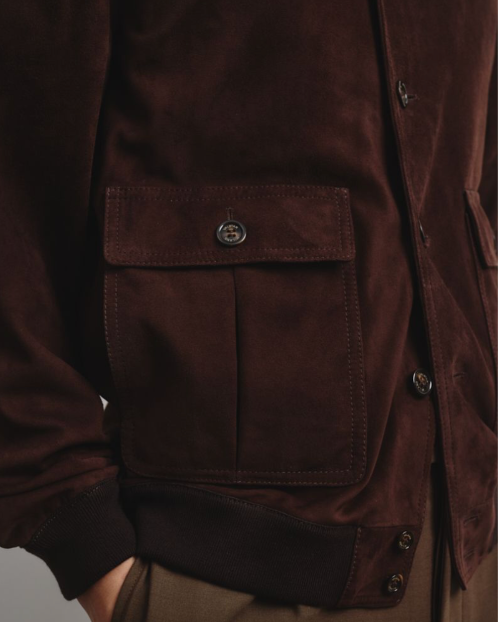Mens Valstarino Suede Jacket Dark Brown Caffe