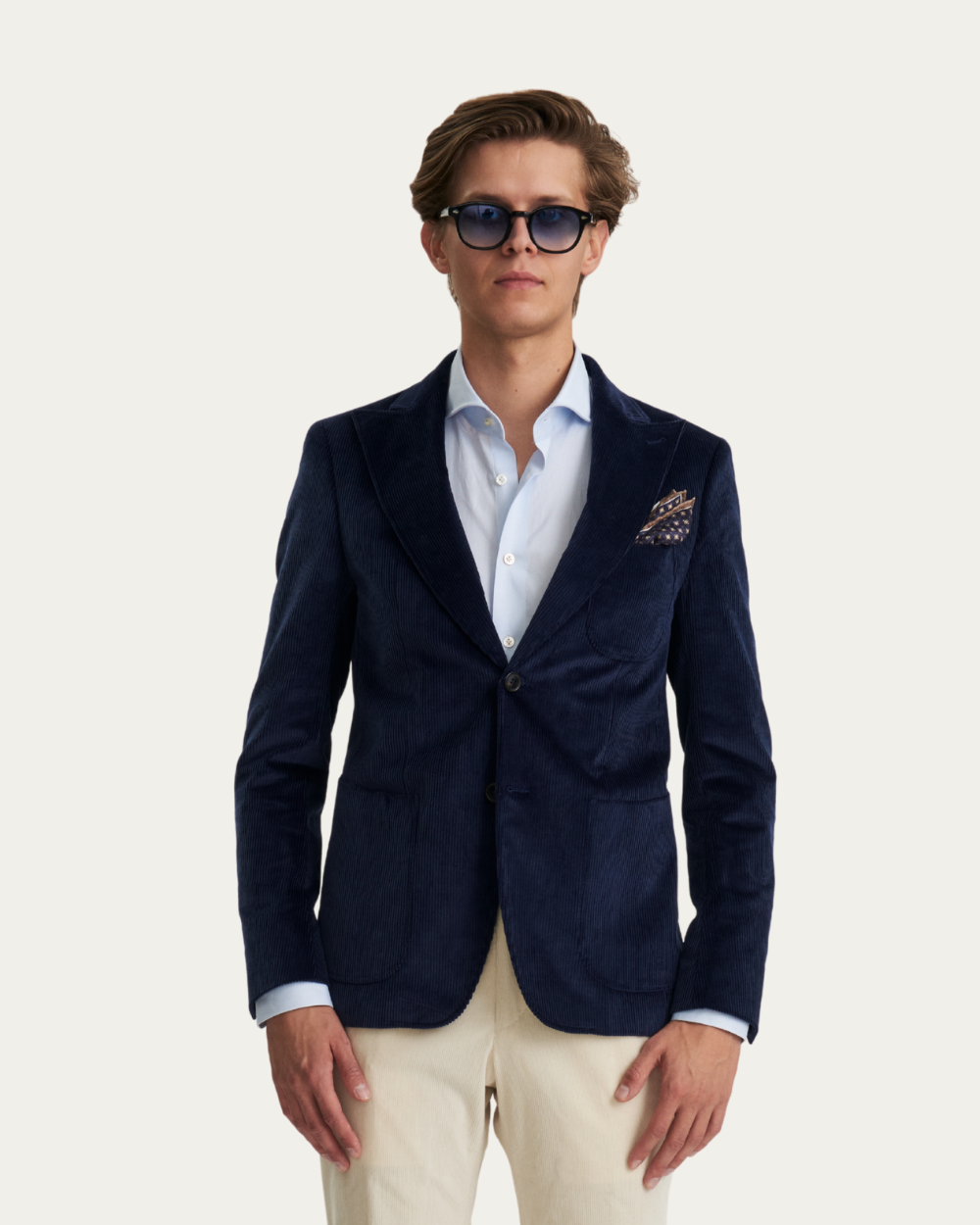 Marynarka jednorzędowa z granatowego sztruksu | BERG’S