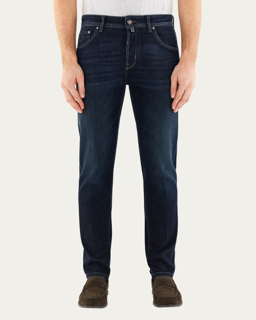 Jacob Cohen - Bard Dark blue -Jeans Slim Fit- sage velvet patch
