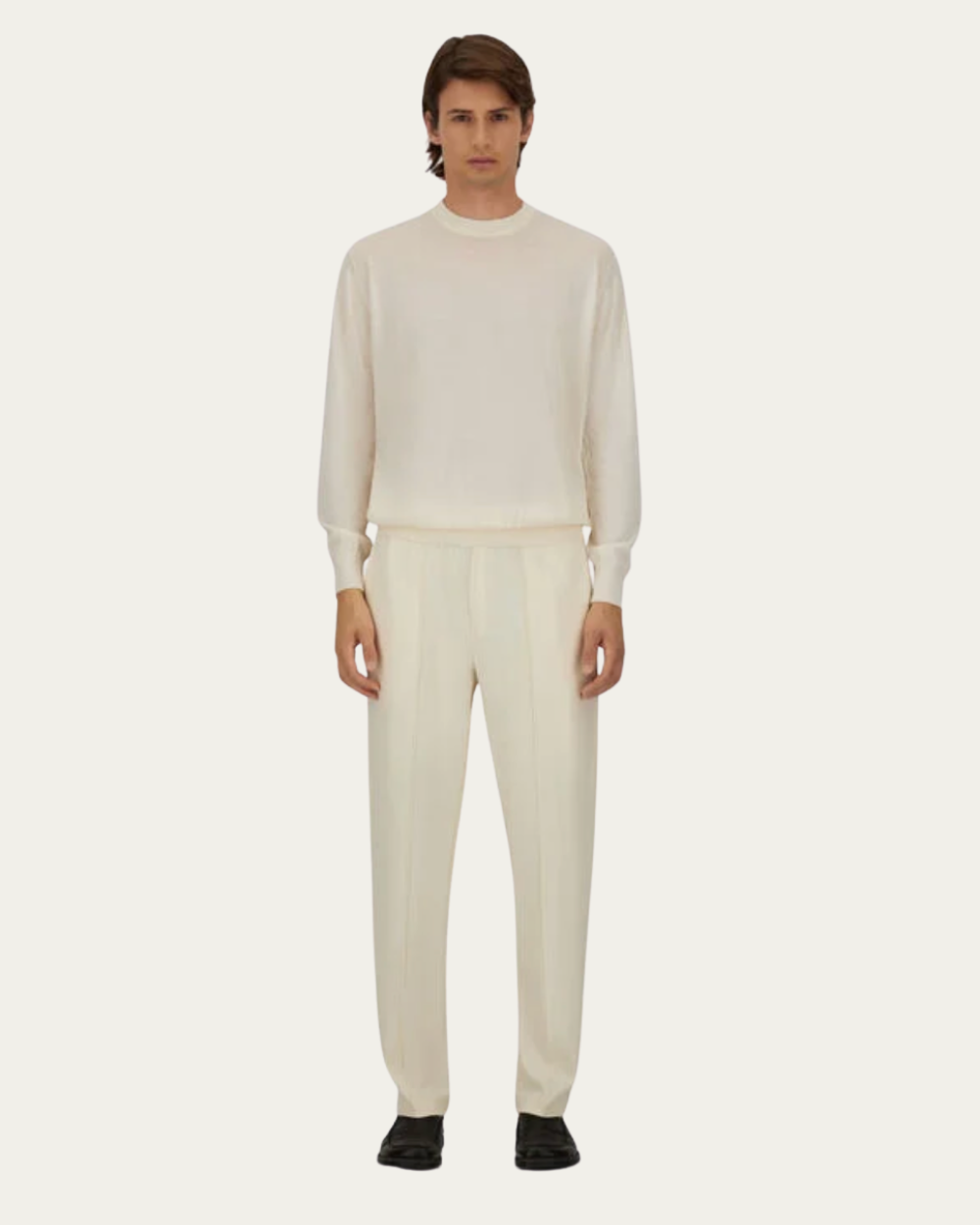 Spodnie z beżowej pikowanej dzianiny | Herno