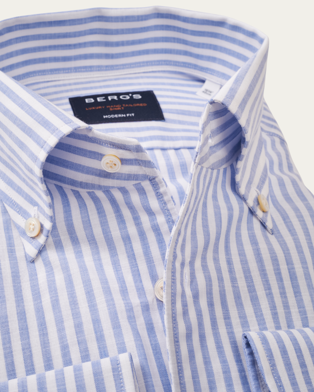 Blue Striped Cotton Bellagio Shirt | BERG’S