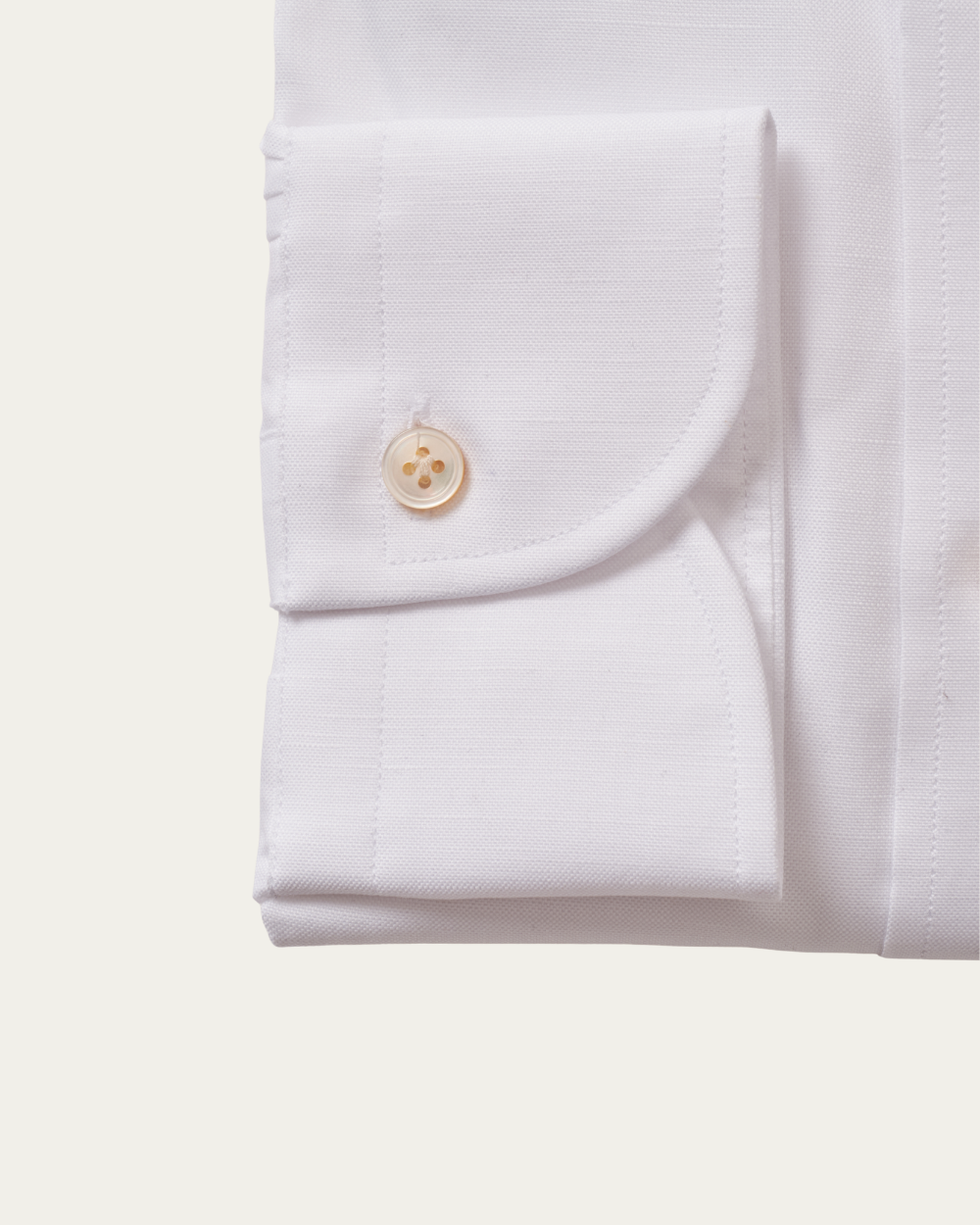 White Cotton Linen Harvard Shirt | BERG’S