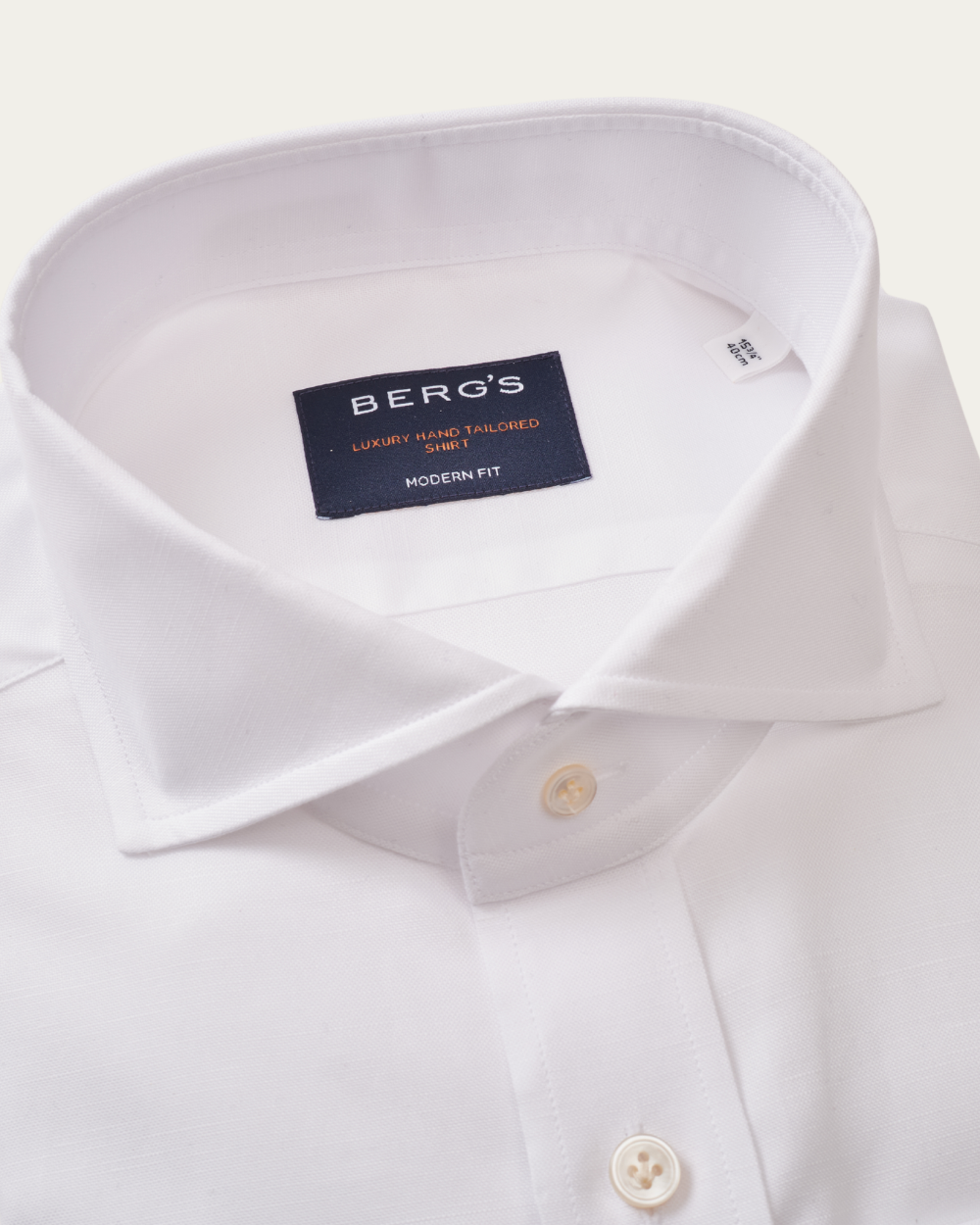 White Cotton Linen Harvard Shirt | BERG’S