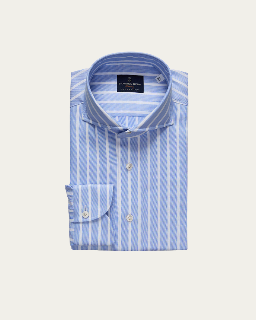 Light Blue Striped Twill Shirt | Emanuel Berg
