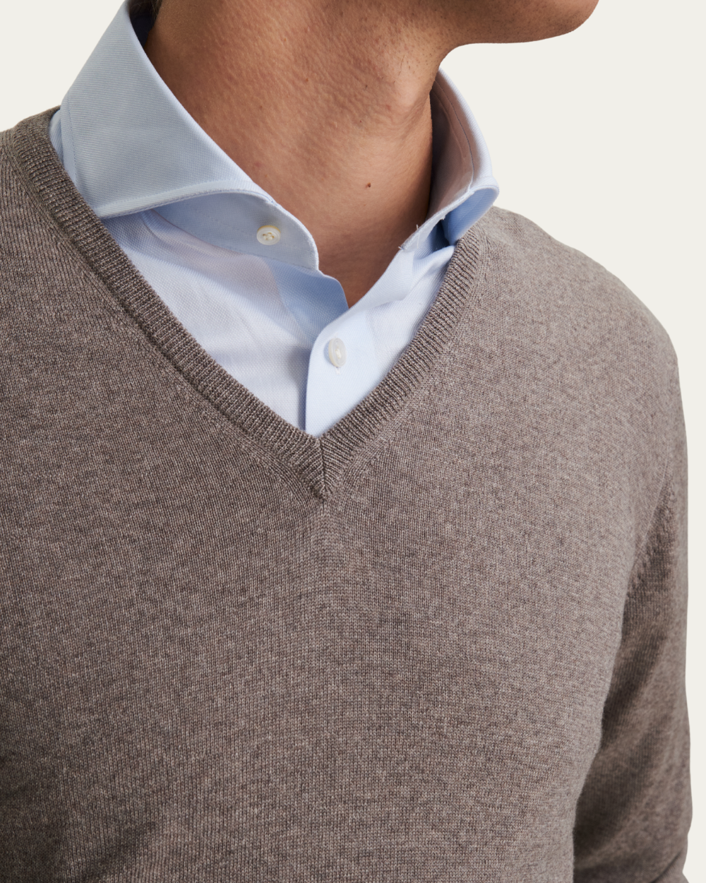 Taupe V-neck Sweater | BERG'S