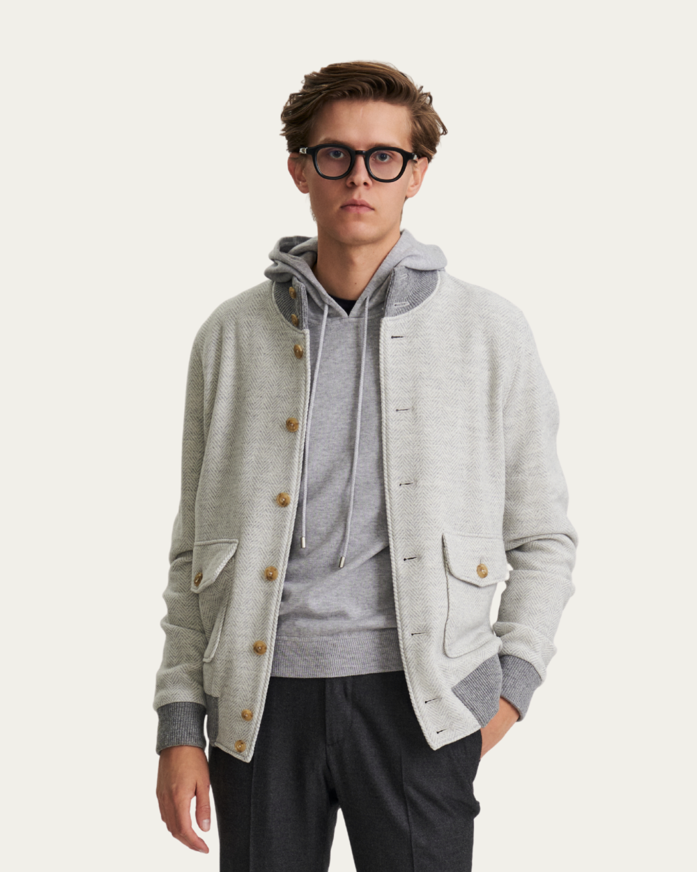 Szara bomberka w jodełkę | BERG’S