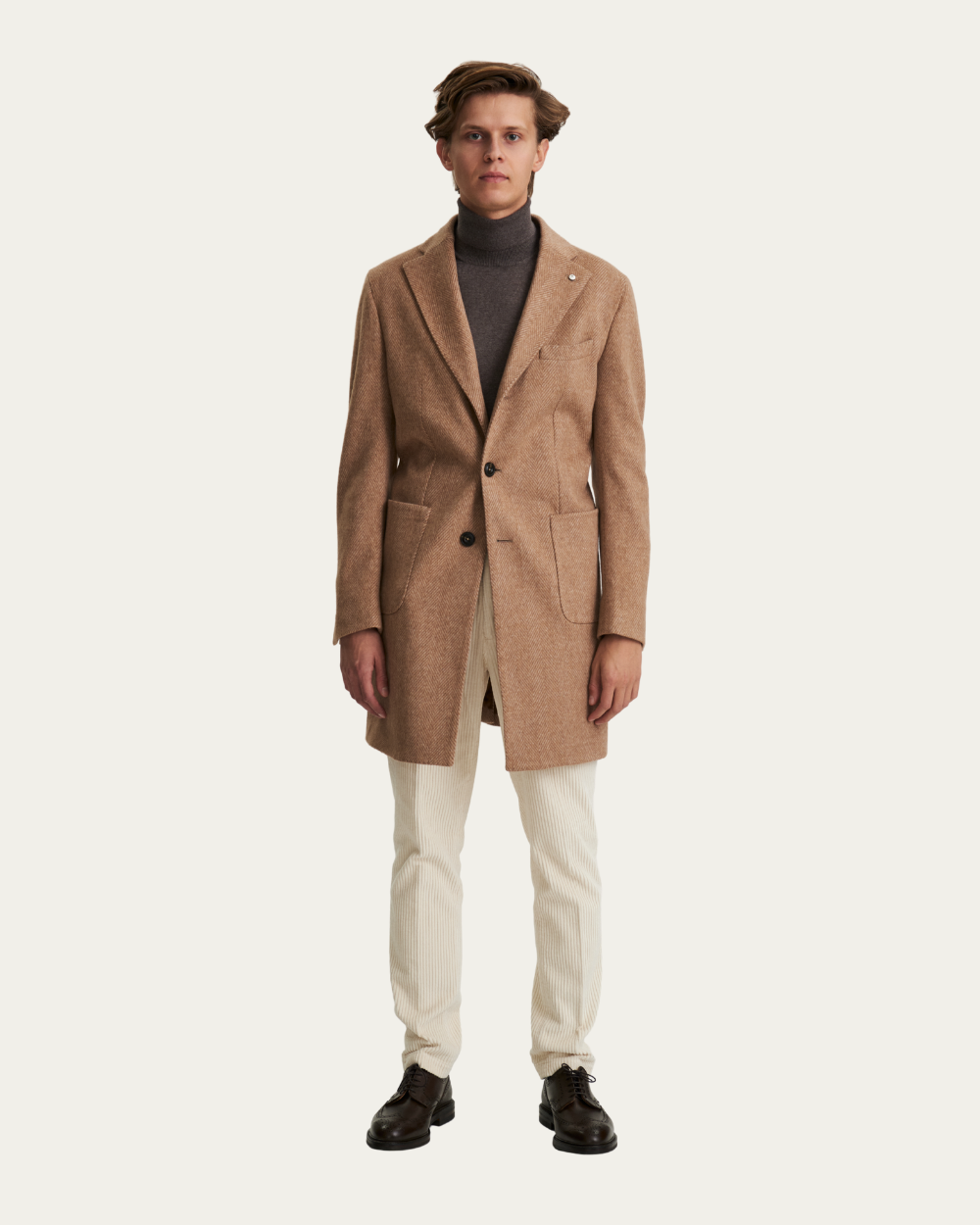 Camel Herringbone Overcoat | L.B.M 1911