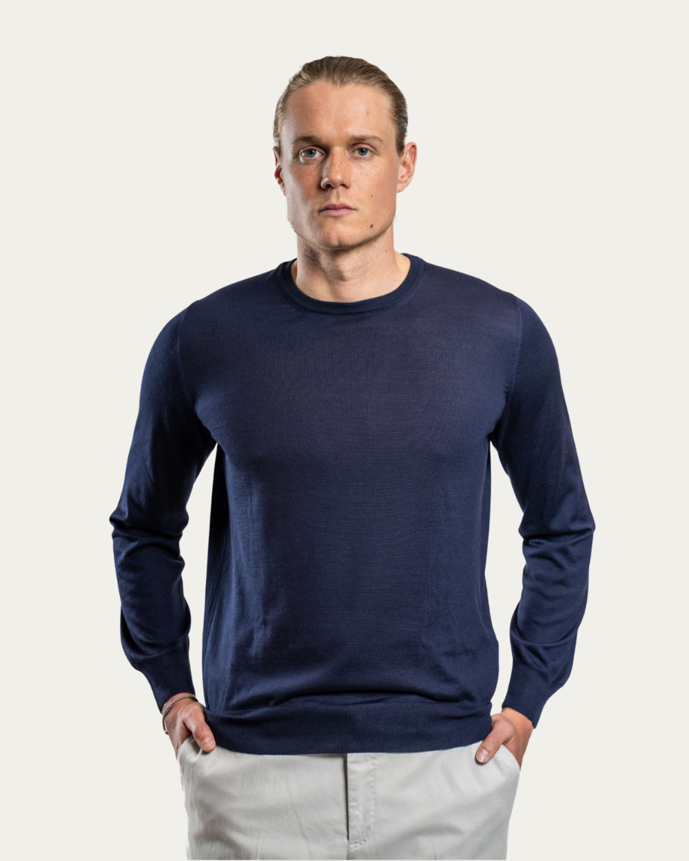 Emanuel Berg | Navy Blue Cashmere & Silk Sweater