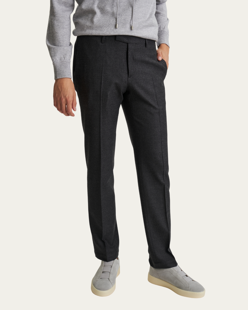 Ciemnoszare spodnie z dziewiczej wełny | Devore