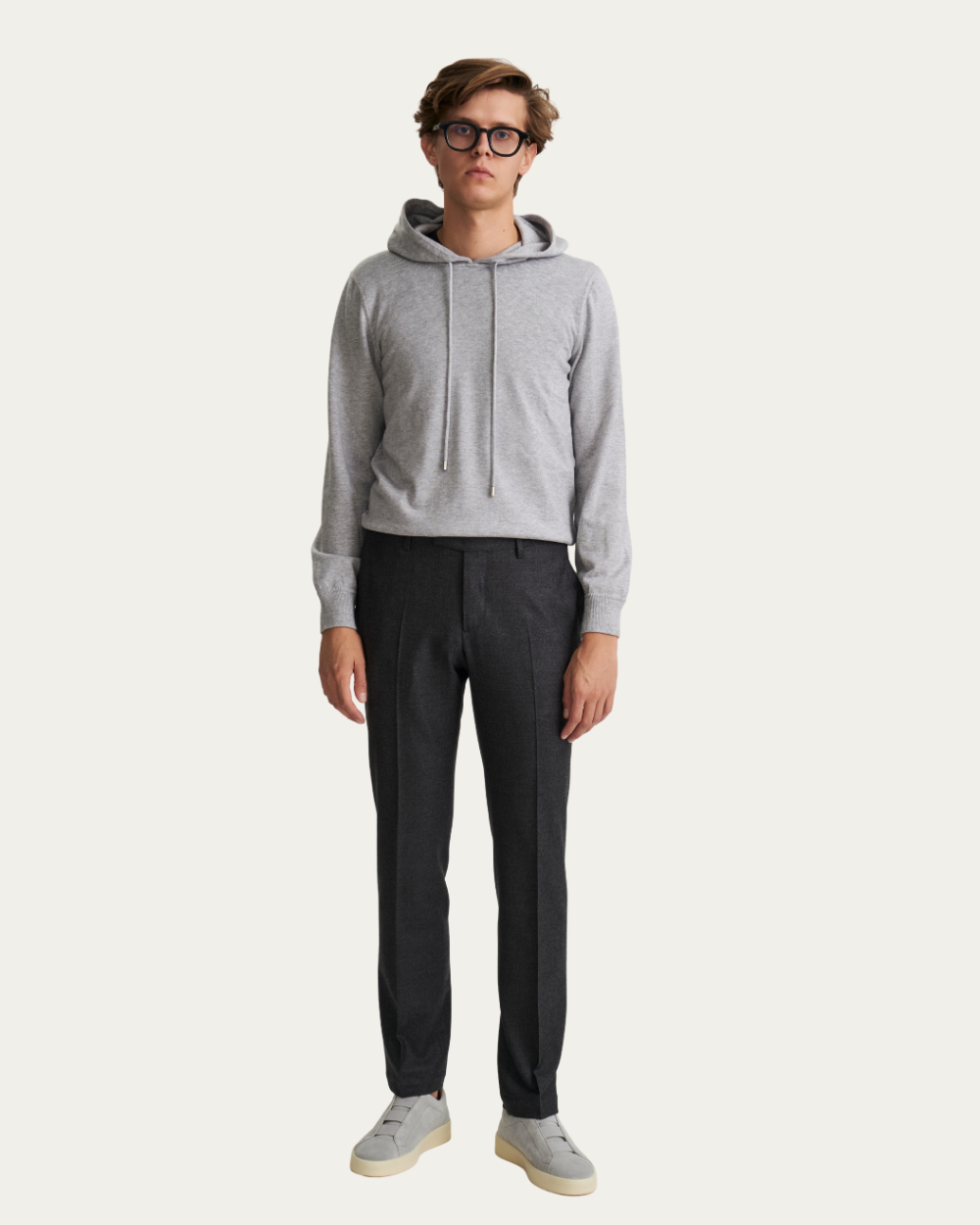 Ciemnoszare spodnie z dziewiczej wełny | Devore