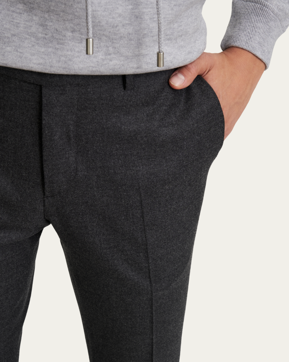 Ciemnoszare spodnie z dziewiczej wełny | Devore