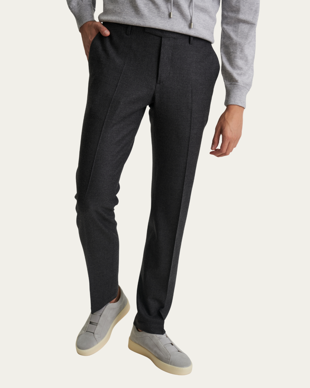 Ciemnoszare spodnie z dziewiczej wełny | Devore