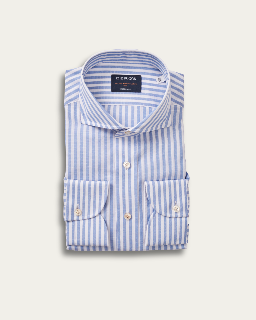 Blue Striped Cotton Linen Shirt | BERG’S