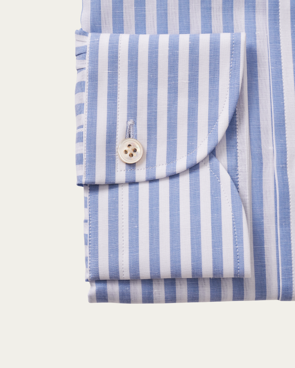 Blue Striped Cotton Linen Shirt | BERG’S