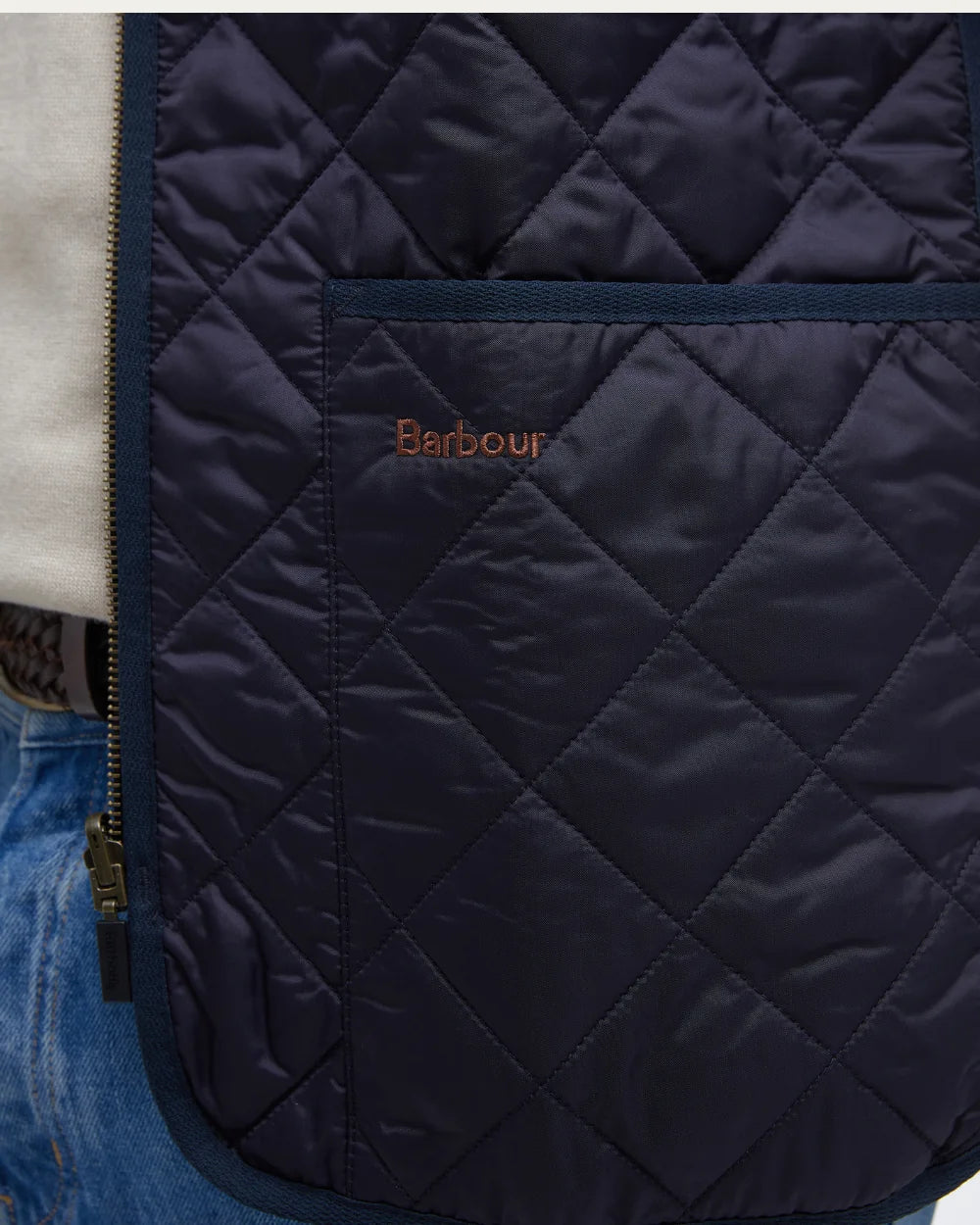 Quilted Waistcoat Zip-in Liner Navy Vest | Barbour