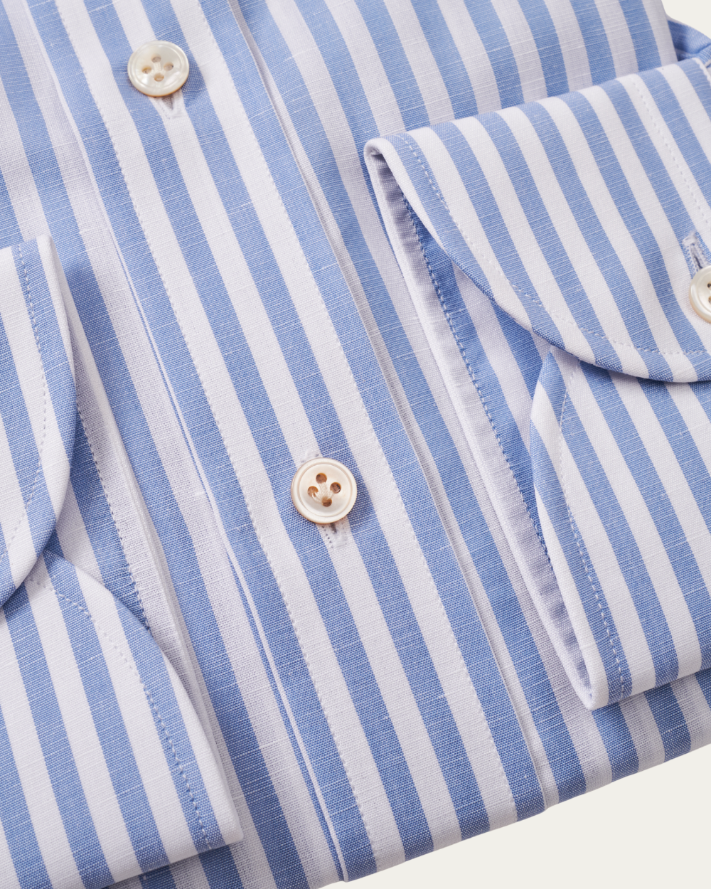 Blue Striped Cotton Linen Shirt | BERG’S