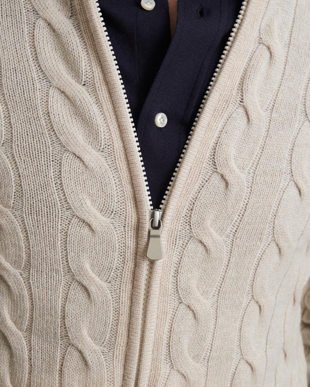 Sand Cashmere Cable-knit Sweater | BERG'S